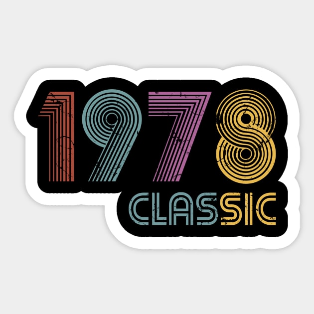 1978 classic 44 years old birthday Sticker by hoopoe